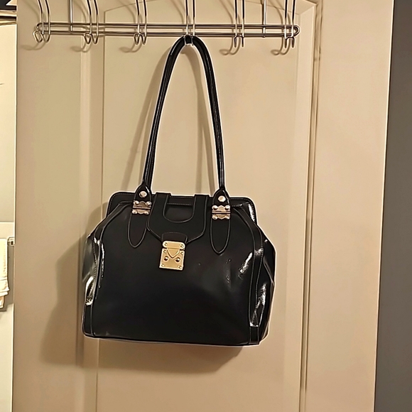 Worthington Designer Shoulderbag w/Double Handle, Navy Blue, Lined, Snap Closure - Picture 5 of 15